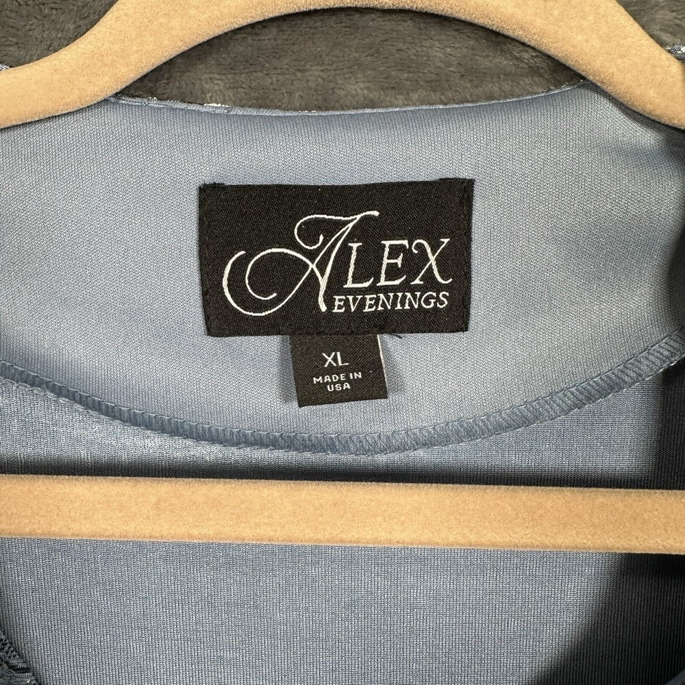 Alex Evenings Twin Set Womens XL Blue Botanical Leaf Jacket and Tank 2pc - Picture 10 of 12